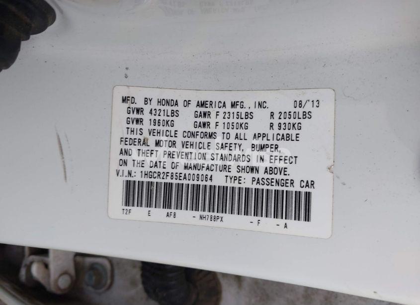 Photo 9 of 2014 Honda Accord EX-L (VIN 1HGCR2F85EA009064)