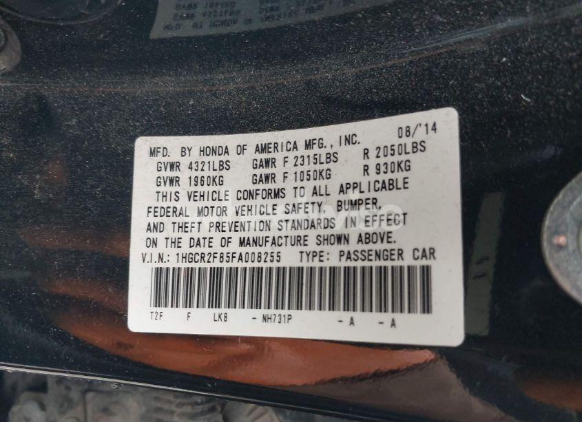 Photo 9 of 2015 Honda Accord EX-L (VIN 1HGCR2F85FA008255)