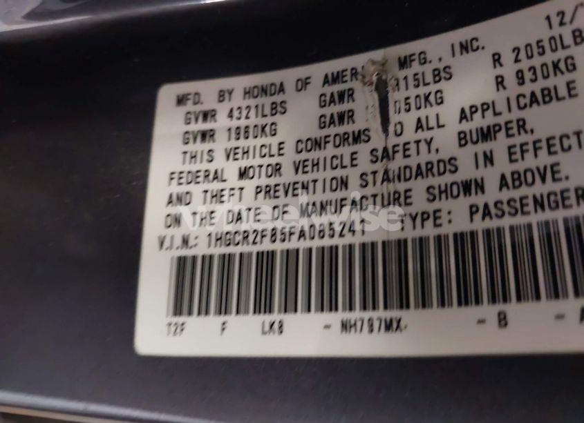 Photo 9 of 2015 Honda Accord EX-L (VIN 1HGCR2F85FA085241)