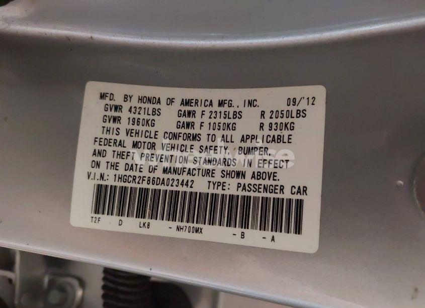 Photo 9 of 2013 Honda Accord EX-L (VIN 1HGCR2F86DA023442)