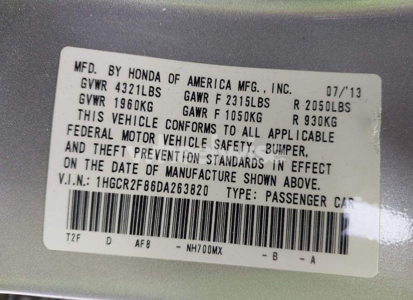 Photo 9 of 2013 Honda Accord EX-L (VIN 1HGCR2F86DA263820)