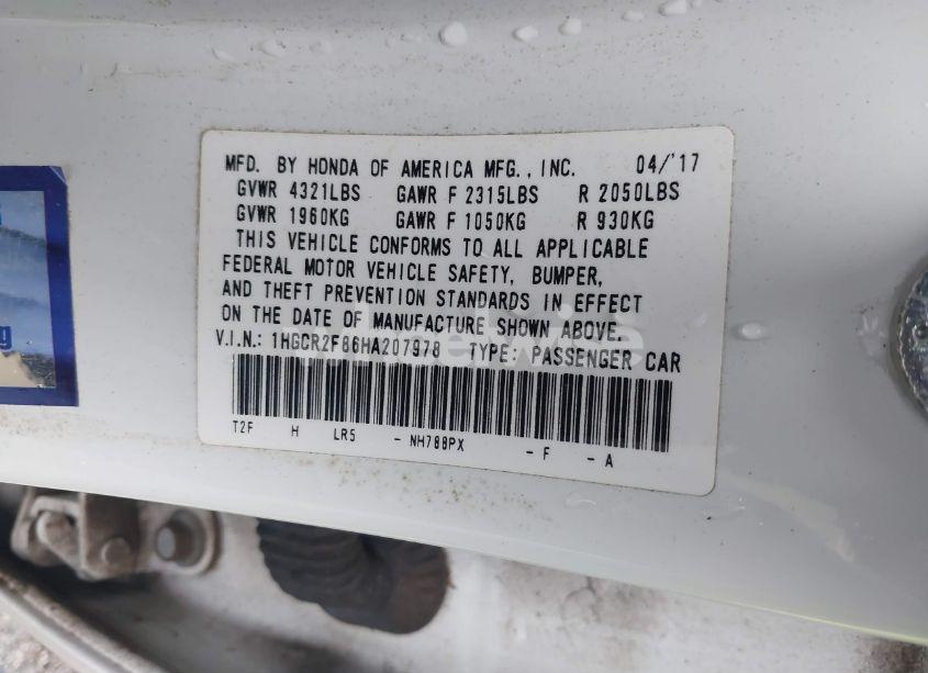 Photo 9 of 2017 Honda Accord EX-L (VIN 1HGCR2F86HA207978)