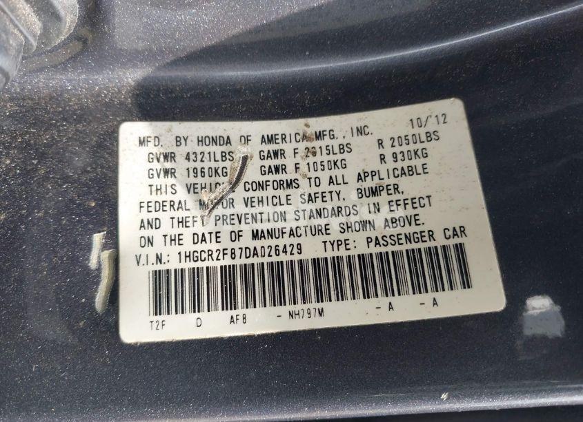 Photo 9 of 2013 Honda Accord EX-L (VIN 1HGCR2F87DA026429)