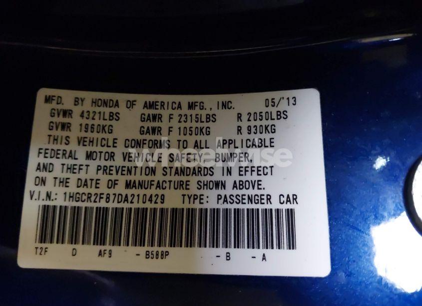 Photo 9 of 2013 Honda Accord EX-L (VIN 1HGCR2F87DA210429)