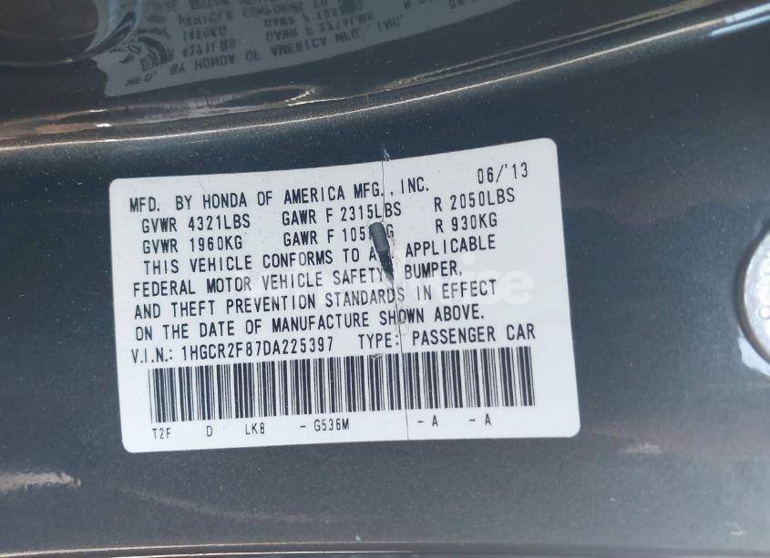 Photo 9 of 2013 Honda Accord EX-L (VIN 1HGCR2F87DA225397)