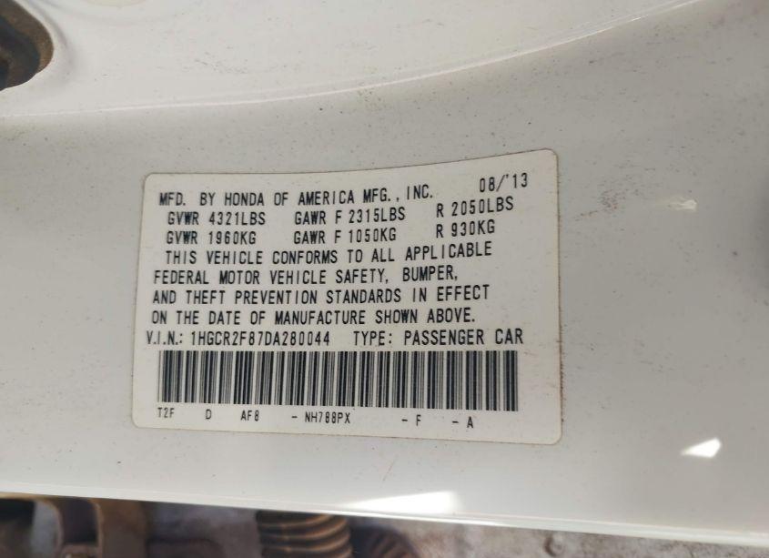 Photo 9 of 2013 Honda Accord EX-L (VIN 1HGCR2F87DA280044)