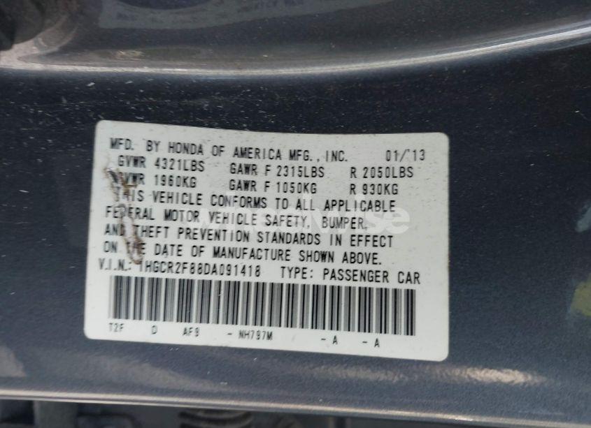 Photo 9 of 2013 Honda Accord EX-L (VIN 1HGCR2F88DA091418)