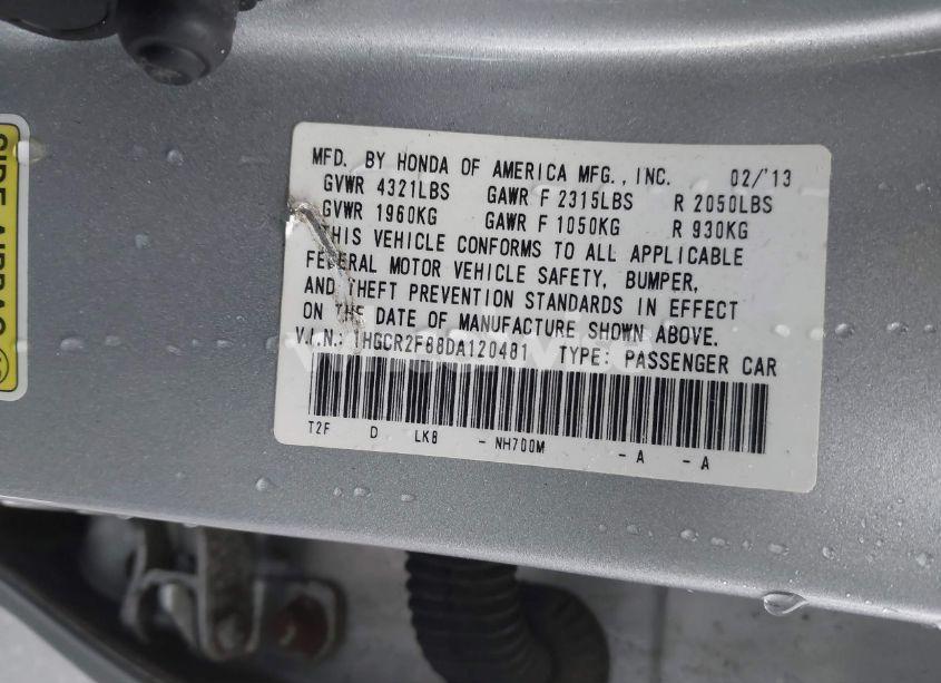 Photo 9 of 2013 Honda Accord EX-L (VIN 1HGCR2F88DA120481)