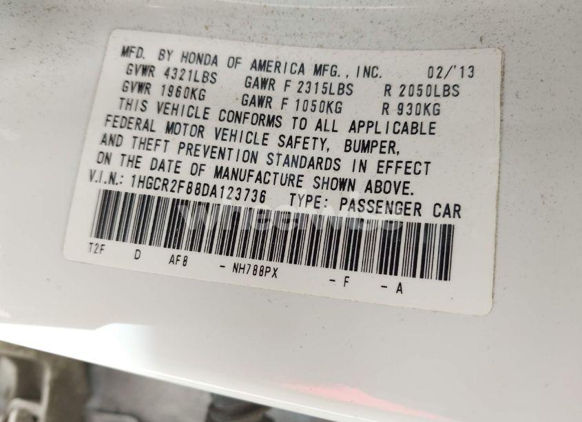 Photo 9 of 2013 Honda Accord EX-L (VIN 1HGCR2F88DA123736)