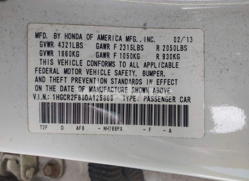 Photo 9 of 2013 Honda Accord EX-L (VIN 1HGCR2F88DA125809)