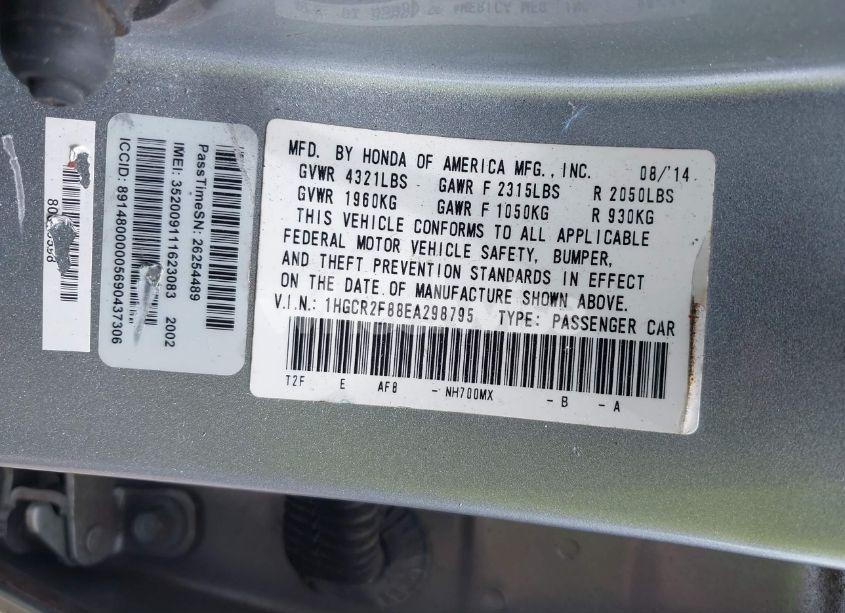 Photo 9 of 2014 Honda Accord EX-L (VIN 1HGCR2F88EA298795)