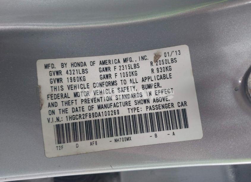 Photo 9 of 2013 Honda Accord EX-L (VIN 1HGCR2F89DA100269)