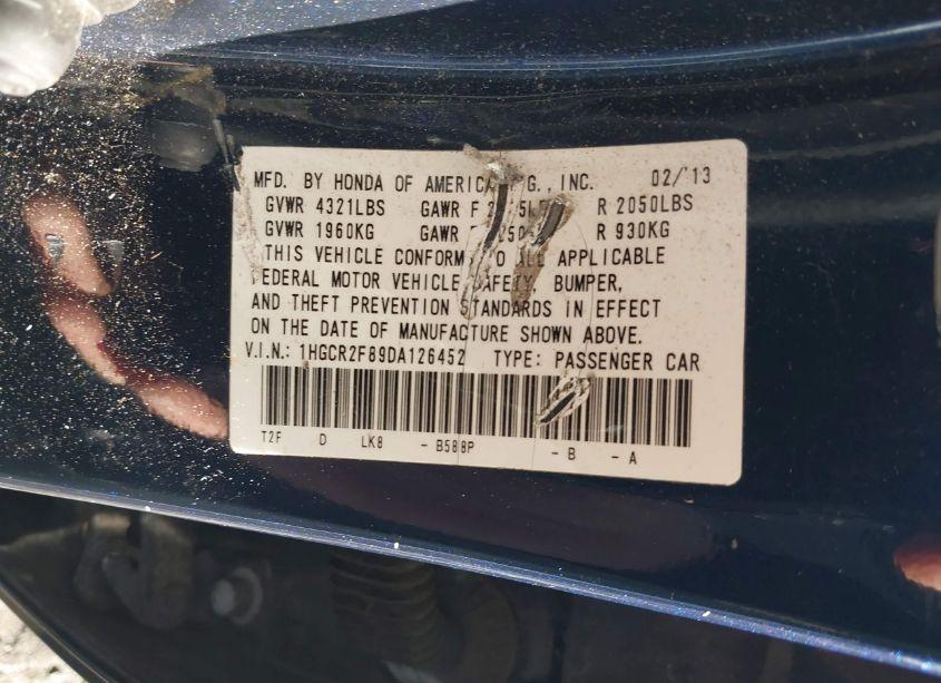 Photo 9 of 2013 Honda Accord EX-L (VIN 1HGCR2F89DA126452)