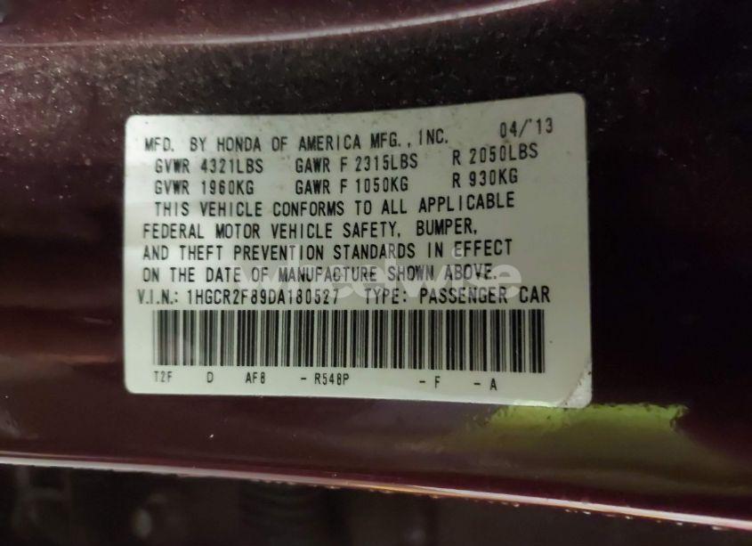 Photo 9 of 2013 Honda Accord EX-L (VIN 1HGCR2F89DA180527)