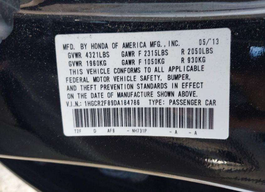 Photo 9 of 2013 Honda Accord EX-L (VIN 1HGCR2F89DA184786)