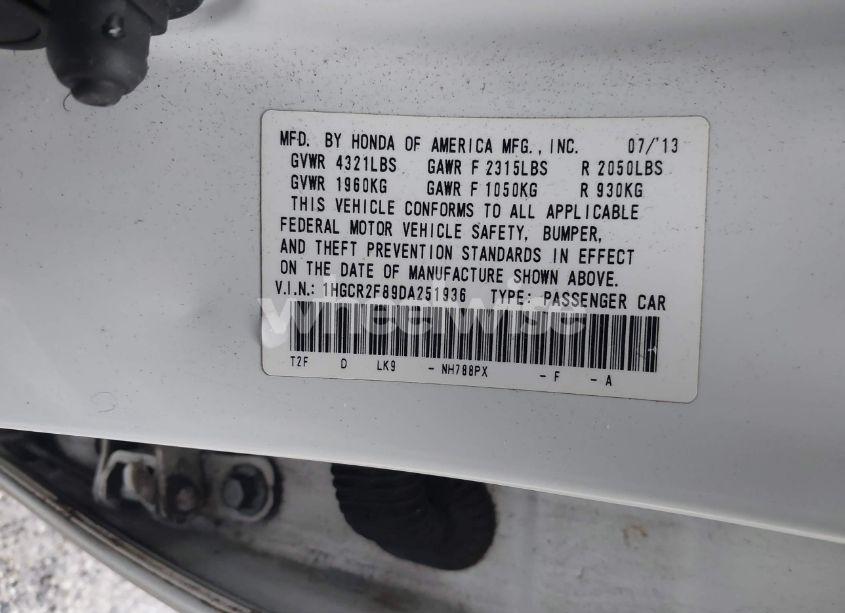 Photo 9 of 2013 Honda Accord EX-L (VIN 1HGCR2F89DA251936)