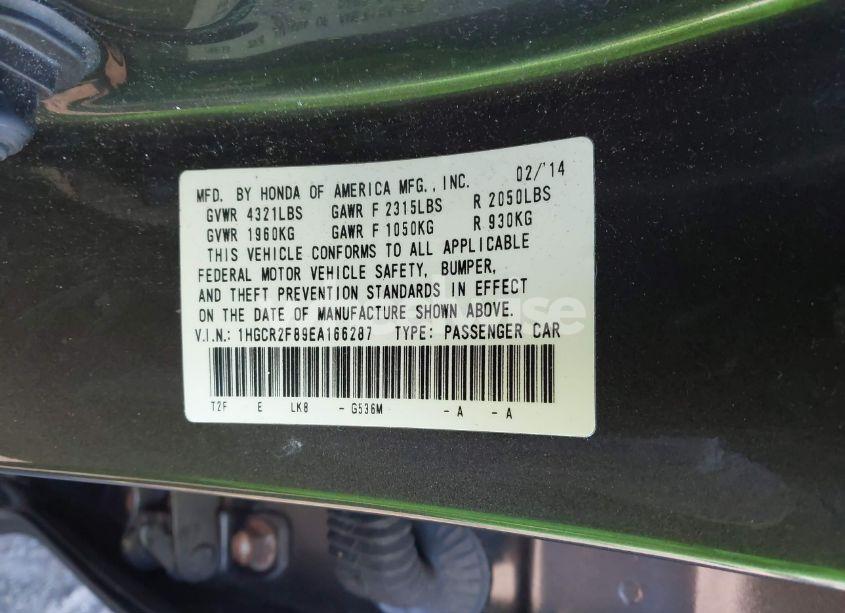 Photo 9 of 2014 Honda Accord EX-L (VIN 1HGCR2F89EA166287)