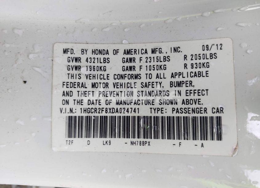 Photo 9 of 2013 Honda Accord EX-L (VIN 1HGCR2F8XDA024741)