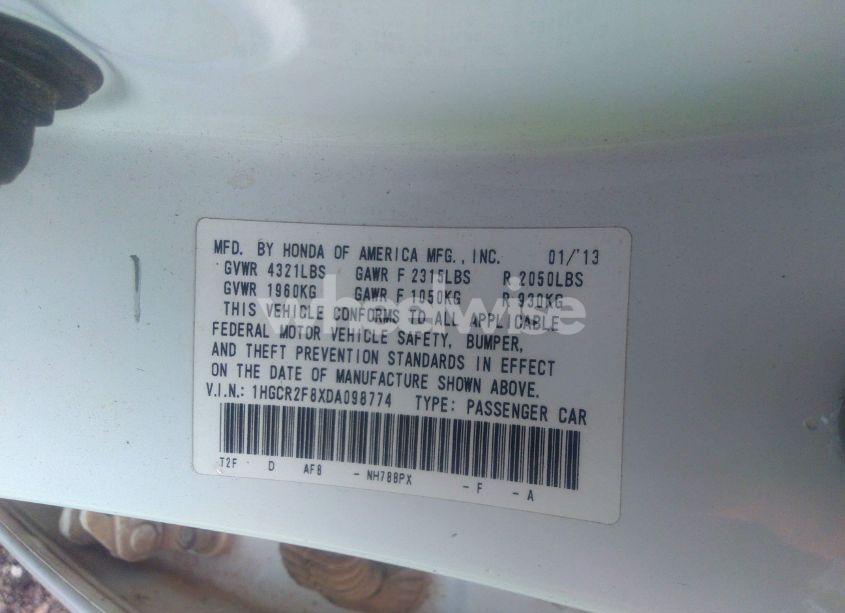 Photo 9 of 2013 Honda Accord EX-L (VIN 1HGCR2F8XDA098774)