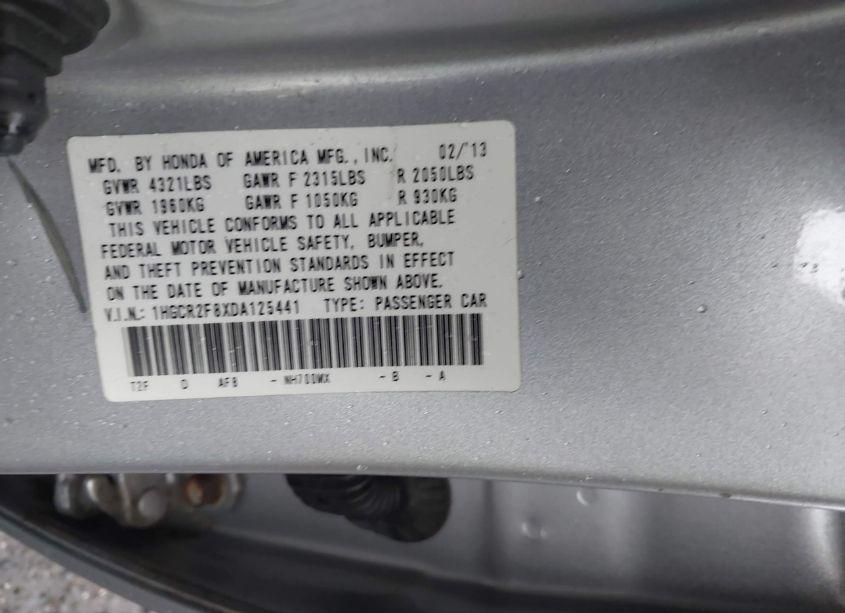 Photo 9 of 2013 Honda Accord EX-L (VIN 1HGCR2F8XDA125441)