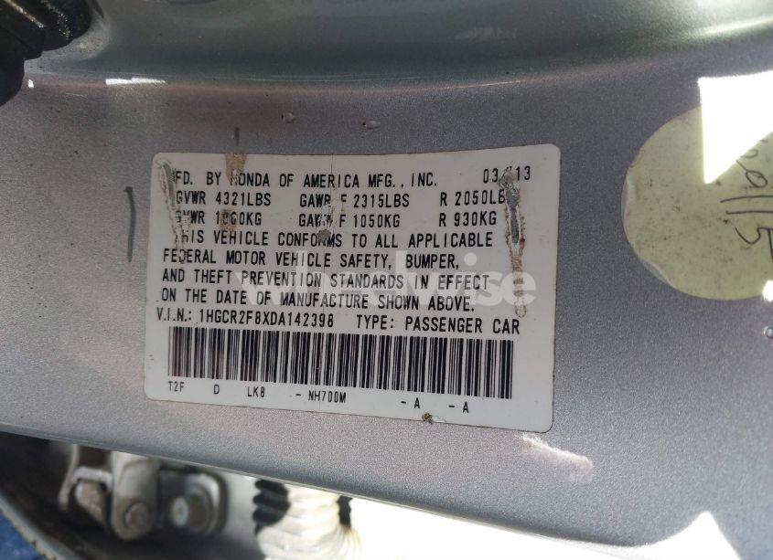 Photo 9 of 2013 Honda Accord EX-L (VIN 1HGCR2F8XDA142398)