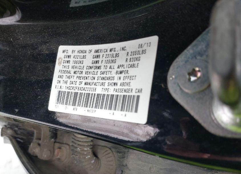 Photo 9 of 2013 Honda Accord EX-L (VIN 1HGCR2F8XDA233056)