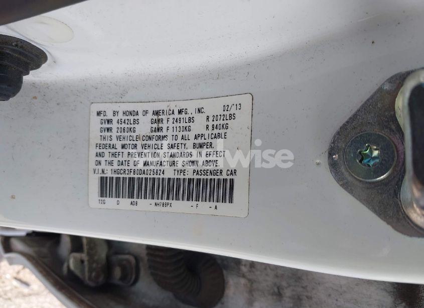 Photo 9 of 2013 Honda Accord EX-L V-6 (VIN 1HGCR3F80DA025824)