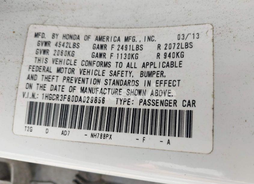 Photo 9 of 2013 Honda Accord EX-L V-6 (VIN 1HGCR3F80DA029856)