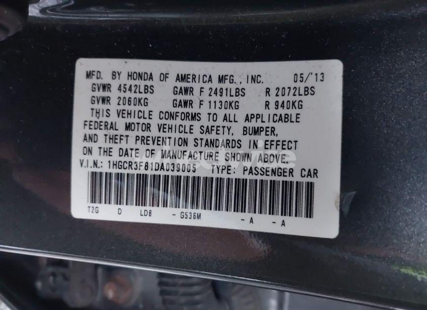 Photo 9 of 2013 Honda Accord EX-L V-6 (VIN 1HGCR3F81DA039005)