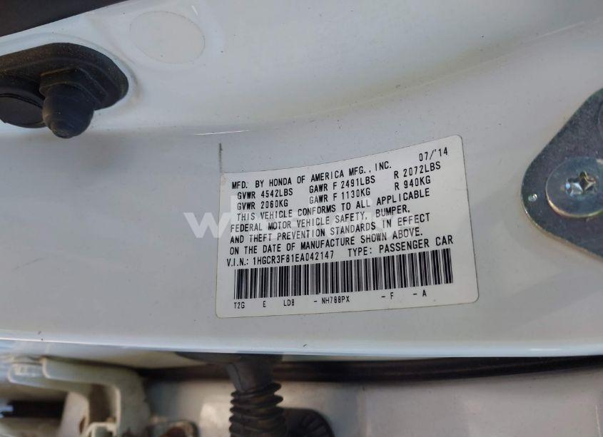 Photo 9 of 2014 Honda Accord EX-L V-6 (VIN 1HGCR3F81EA042147)