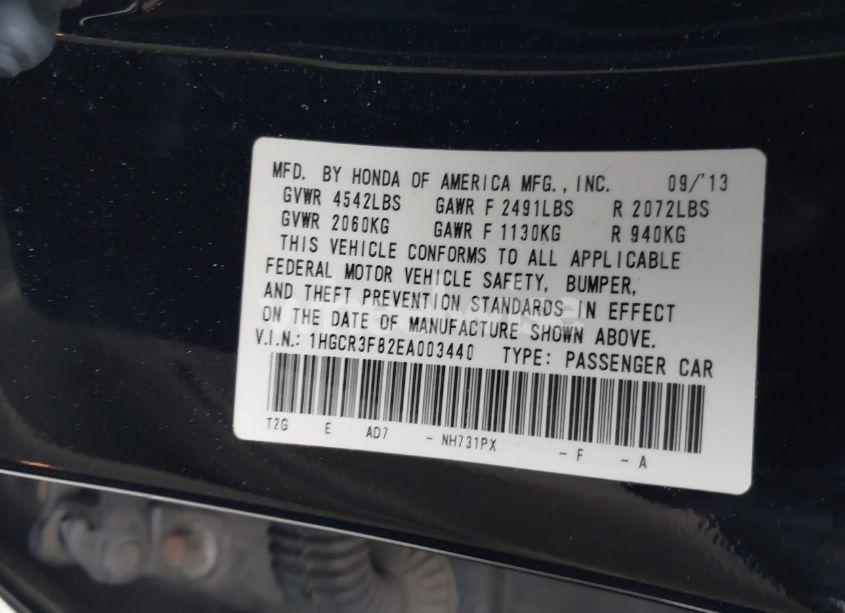 Photo 9 of 2014 Honda Accord EX-L V-6 (VIN 1HGCR3F82EA003440)