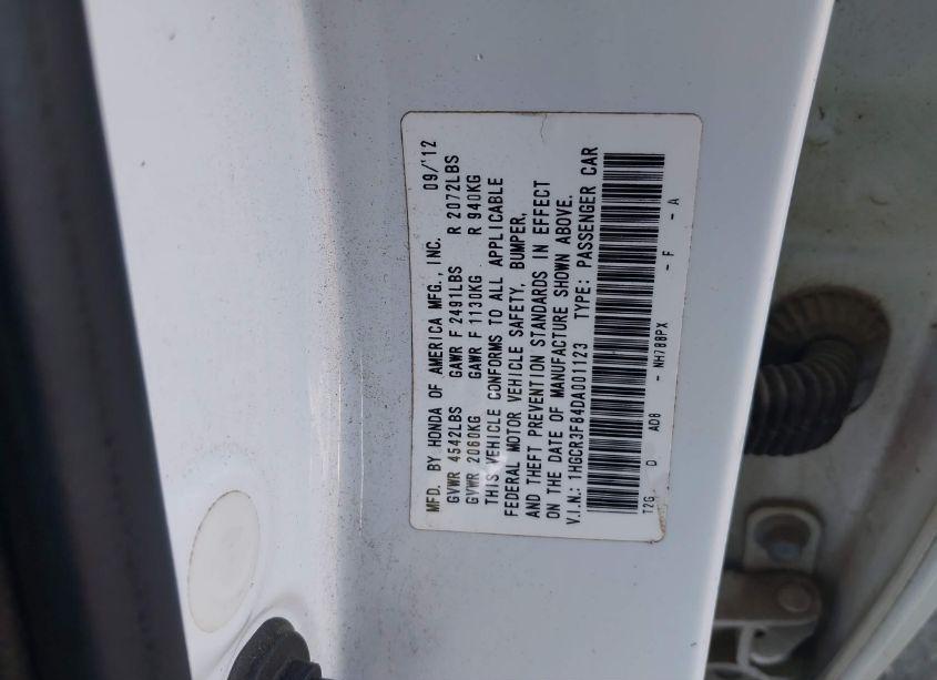 Photo 9 of 2013 Honda Accord EX-L V-6 (VIN 1HGCR3F84DA001123)