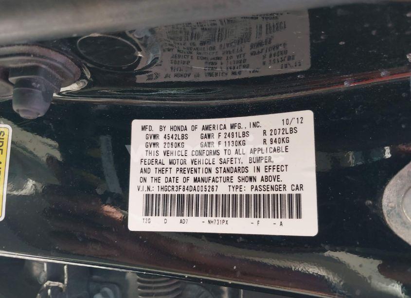 Photo 9 of 2013 Honda Accord EX-L V-6 (VIN 1HGCR3F84DA005267)