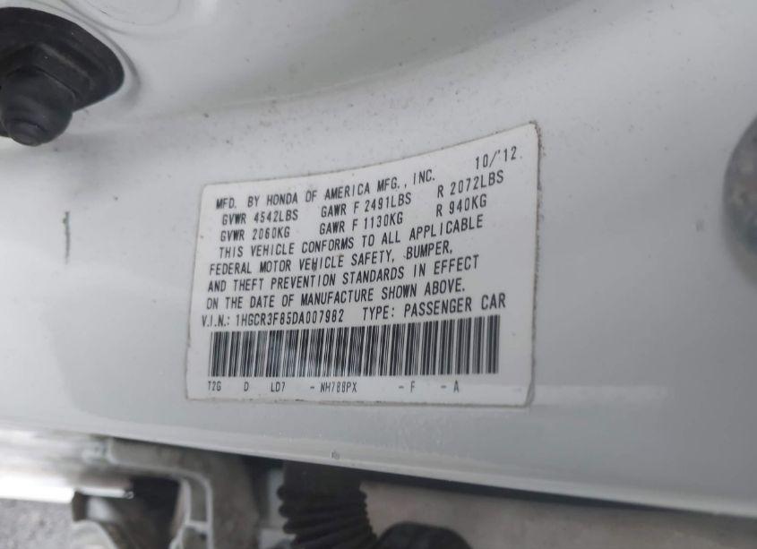 Photo 9 of 2013 Honda Accord EX-L V-6 (VIN 1HGCR3F85DA007982)