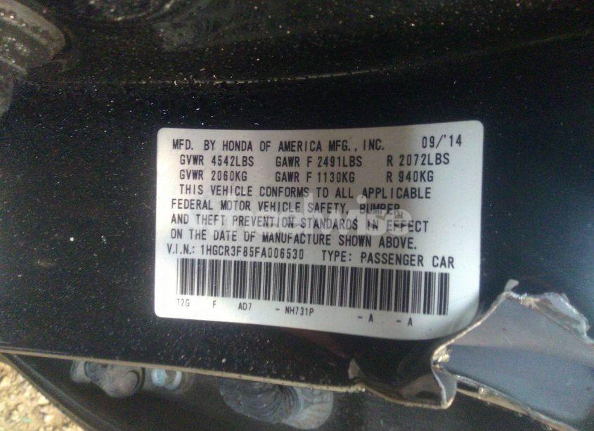 Photo 9 of 2015 Honda Accord EX-L V-6 (VIN 1HGCR3F85FA006530)