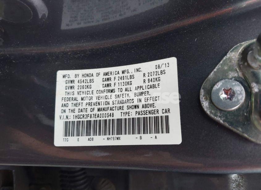 Photo 9 of 2014 Honda Accord EX-L V-6 (VIN 1HGCR3F87EA000548)