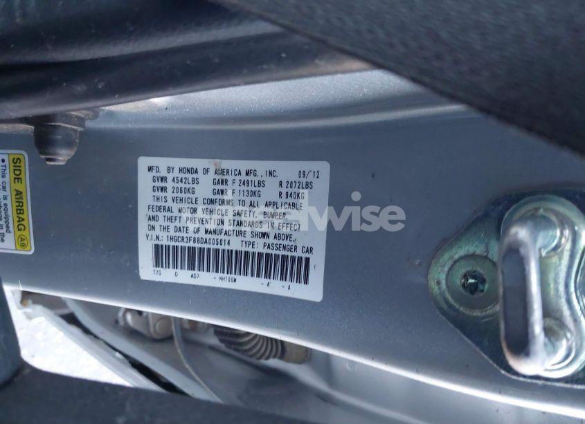 Photo 9 of 2013 Honda Accord EX-L V-6 (VIN 1HGCR3F88DA005014)