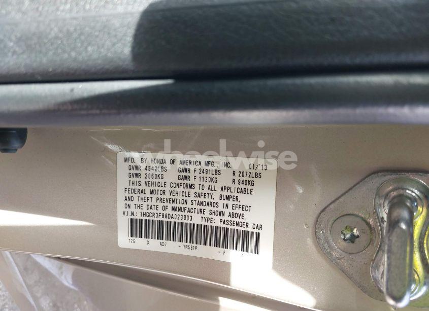 Photo 9 of 2013 Honda Accord EX-L V-6 (VIN 1HGCR3F88DA023903)