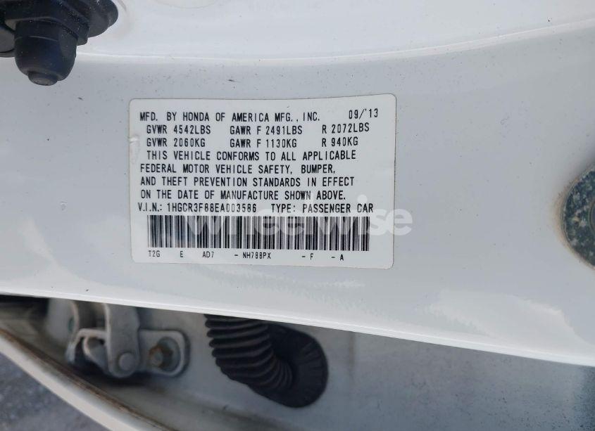 Photo 9 of 2014 Honda Accord EX-L V-6 (VIN 1HGCR3F88EA003586)