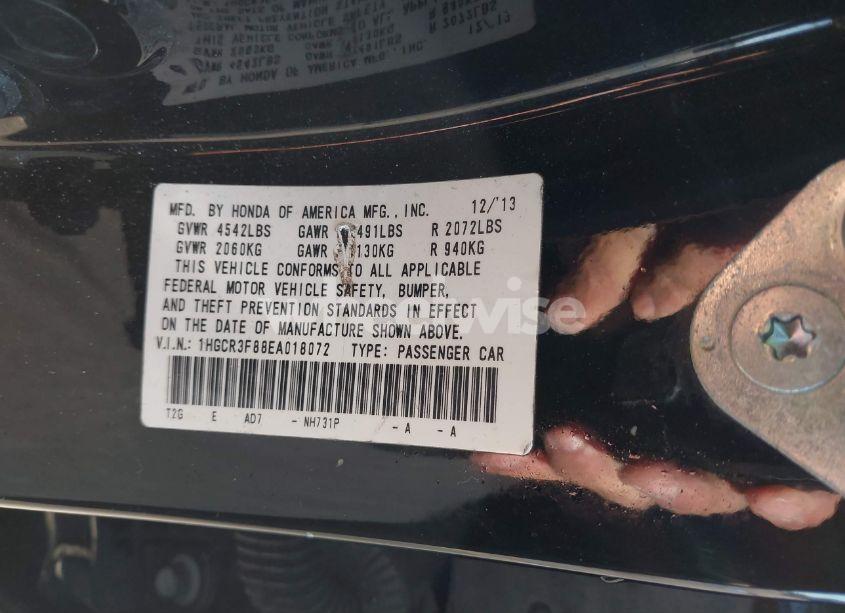 Photo 9 of 2014 Honda Accord EX-L V-6 (VIN 1HGCR3F88EA018072)