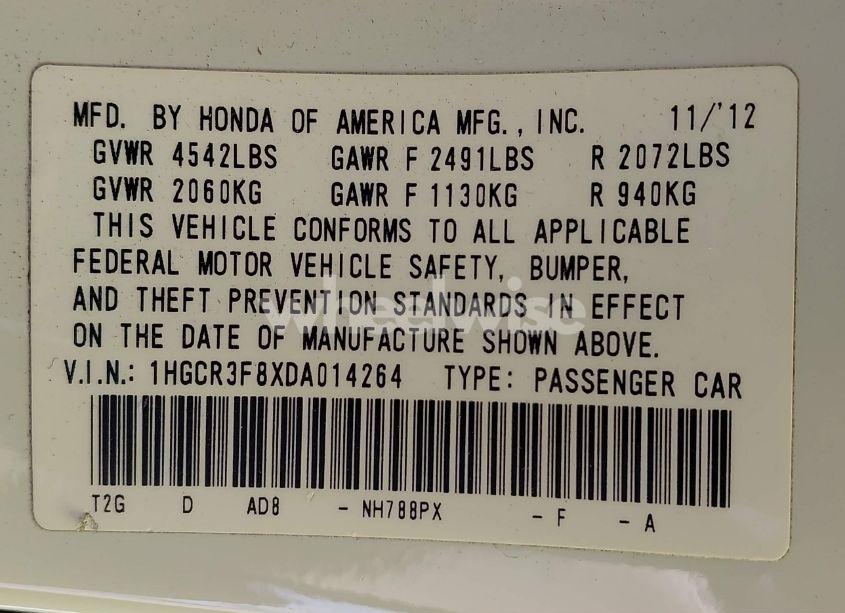 Photo 9 of 2013 Honda Accord EX-L V-6 (VIN 1HGCR3F8XDA014264)