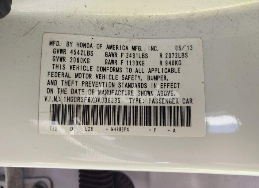 Photo 9 of 2013 Honda Accord EX-L V-6 (VIN 1HGCR3F8XDA038385)