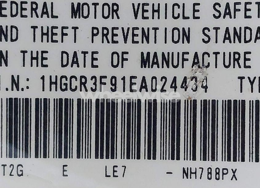 Photo 9 of 2014 Honda Accord TOURING (VIN 1HGCR3F91EA024434)