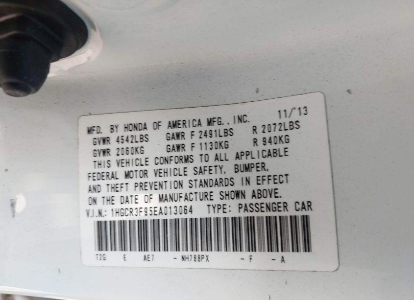 Photo 9 of 2014 Honda Accord TOURING (VIN 1HGCR3F95EA013064)