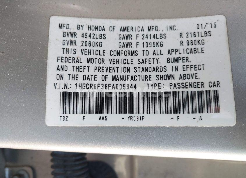 Photo 9 of 2015 Honda Accord HYBRID (VIN 1HGCR6F38FA005944)