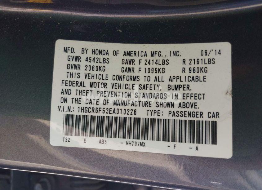 Photo 9 of 2014 Honda Accord HYBRID EX-L (VIN 1HGCR6F53EA010226)