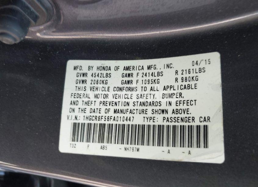 Photo 9 of 2015 Honda Accord HYBRID EX-L (VIN 1HGCR6F56FA010447)