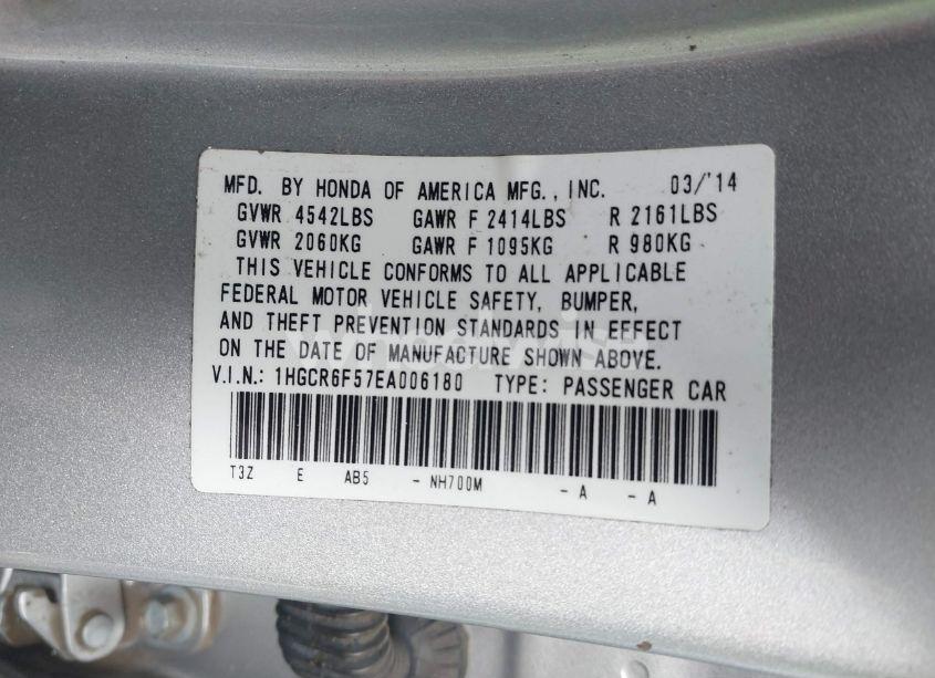 Photo 9 of 2014 Honda Accord HYBRID EX-L (VIN 1HGCR6F57EA006180)