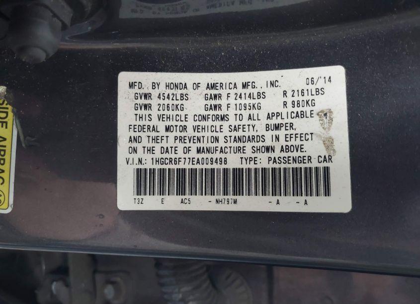 Photo 9 of 2014 Honda Accord HYBRID TOURING (VIN 1HGCR6F77EA009498)