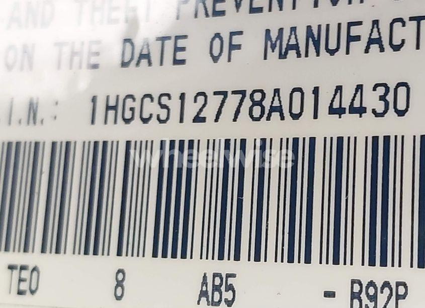 Photo 9 of 2008 Honda Accord 2.4 EX (VIN 1HGCS12778A014430)